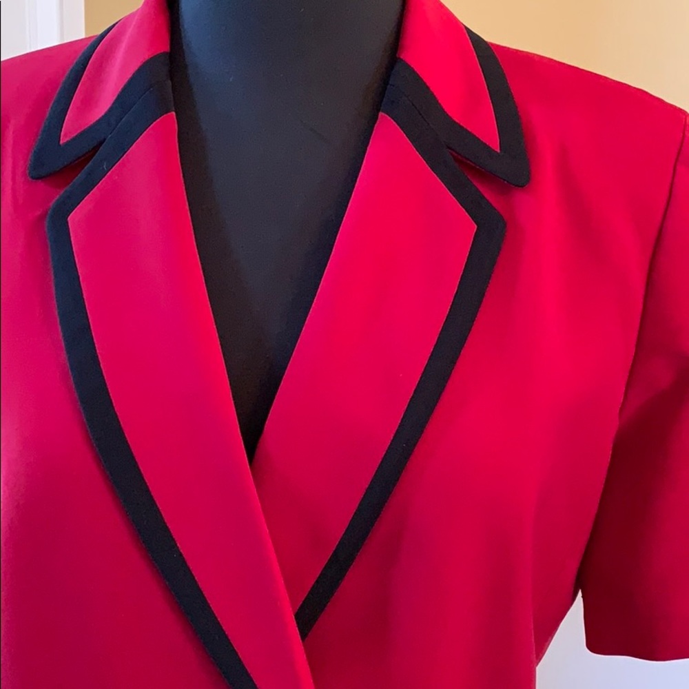 Summer Red Double Breasted pant suit